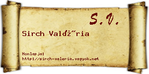 Sirch Valéria névjegykártya